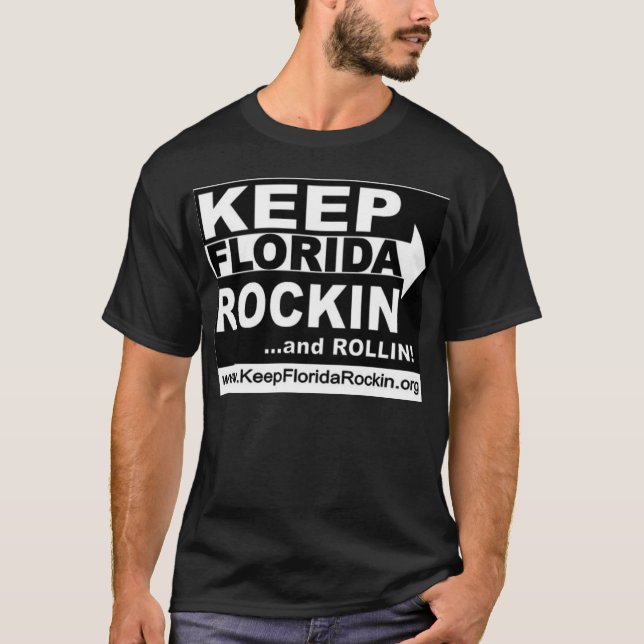 T-shirt Gardez la Floride Rockin et Rollin - noir (Devant)
