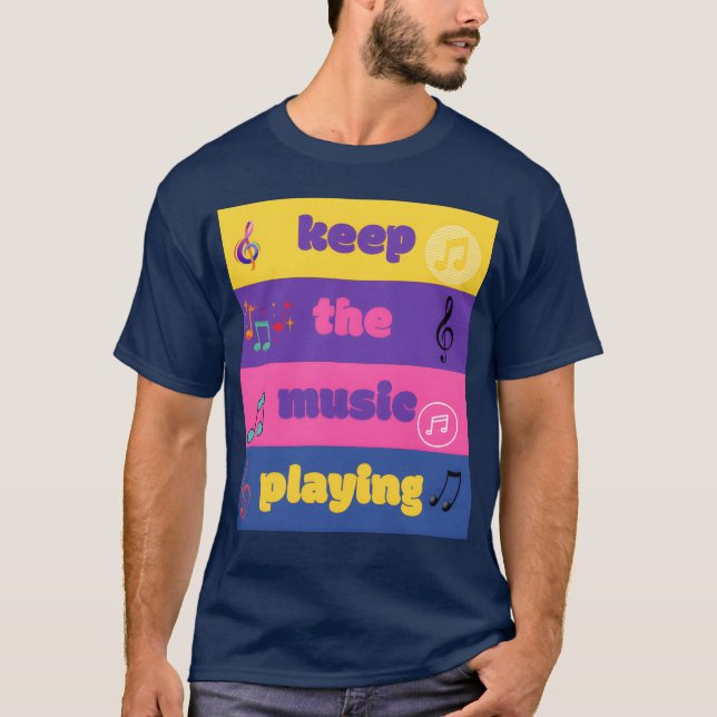T-shirt Gardez la musique jouant garçon (Devant)