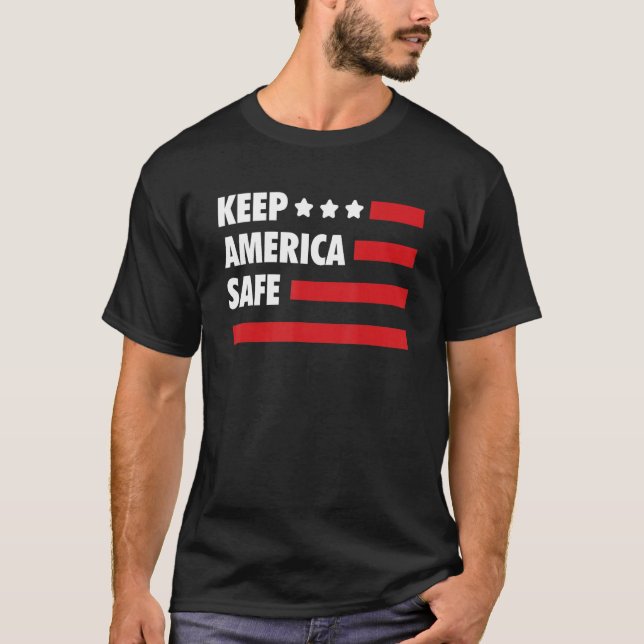 T-shirt Gardez l'Amérique en sécurité 4 juillet 'Amérique  (Devant)