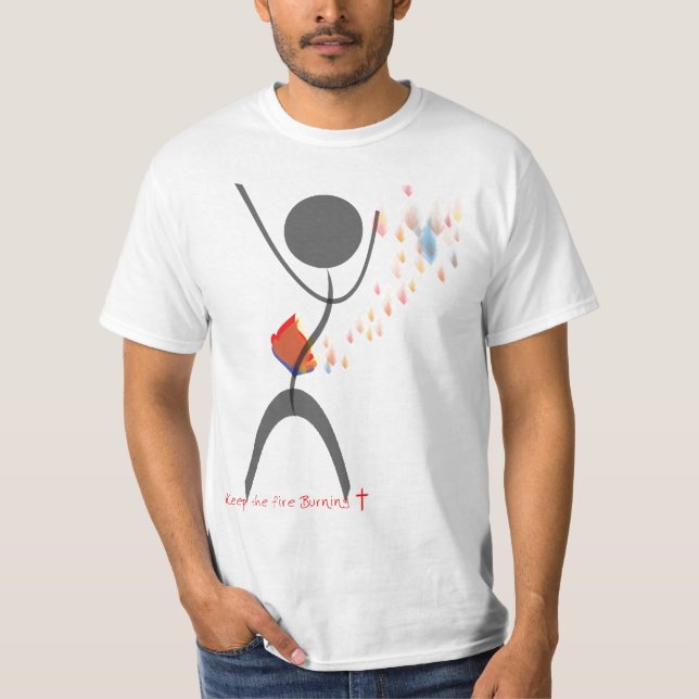 T-shirt Gardez le Burning du feu (les hommes) (Devant)