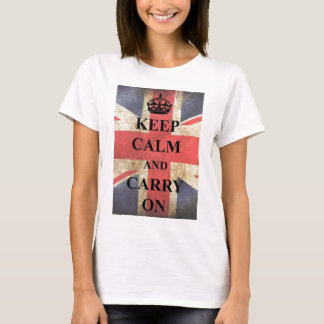 T-shirt Gardez Le Calme Continuer Sur Le Drapeau Britanniq