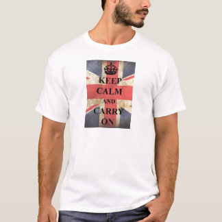 T-shirt Gardez Le Calme Continuer Sur Le Drapeau Britanniq