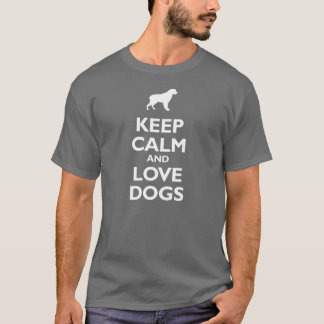 T-shirt Gardez le calme et aimez les chiens