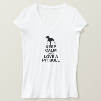 T-shirt Gardez Le Calme Et Aimez Un Pit Bull Vertical