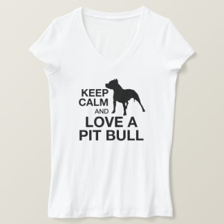 T-shirt Gardez Le Calme Et Aimez Un Pit Bull Vertical PINK