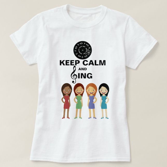T-shirt Gardez le calme et chanter Barbershop Jeunes femme (Design devant)