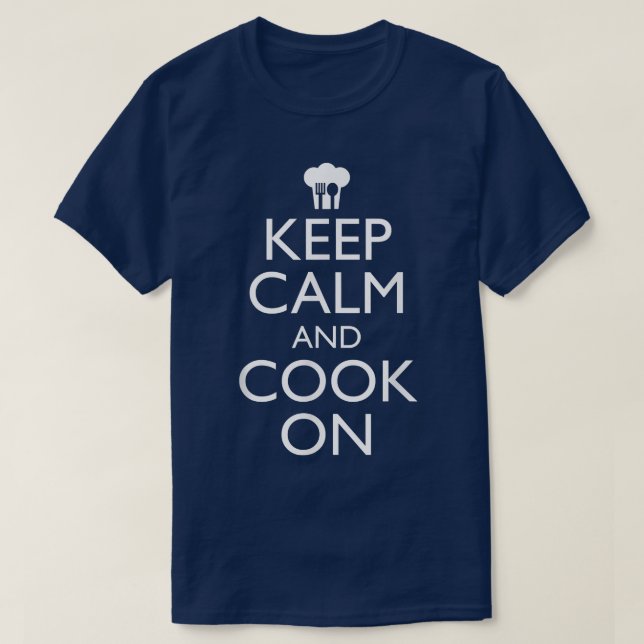T-shirt Gardez Le Calme Et Cuisez Sur Une Cuisine Drôle (Design devant)