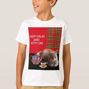 T-SHIRT "GARDEZ LE CALME ET LA CUISINE SUR", TARTAN ROUGE,