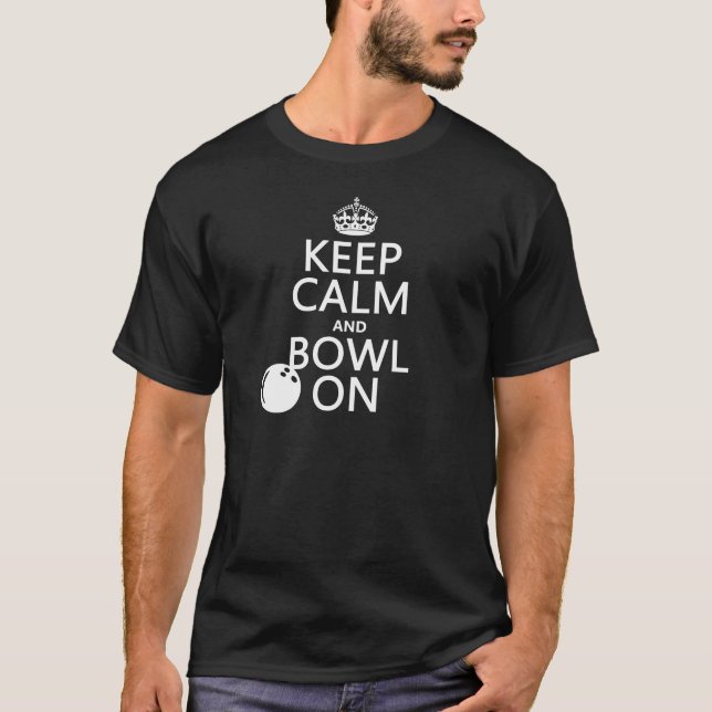 T-shirt Gardez le calme et la cuvette dessus - toutes les (Devant)