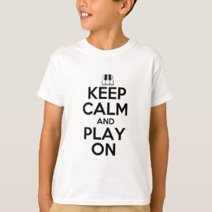 T-shirt Gardez le calme et le jeu sur le piano