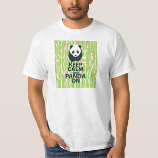 T-shirt Gardez le calme et le panda sur le bambou unique