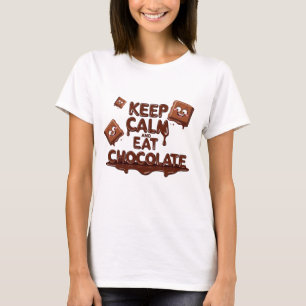 T-shirt Gardez le calme et mangez du chocolat amusant amat