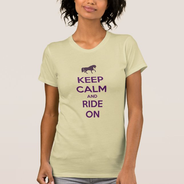 T-shirt Gardez le calme et montez sur l'équitation de (Devant)