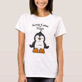 T-shirt Gardez le calme et Yoga Penguin