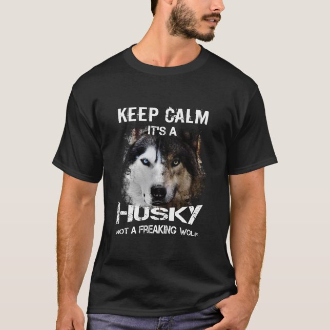 T-shirt Gardez le calme, il est un costaud, pas un loup (Devant)
