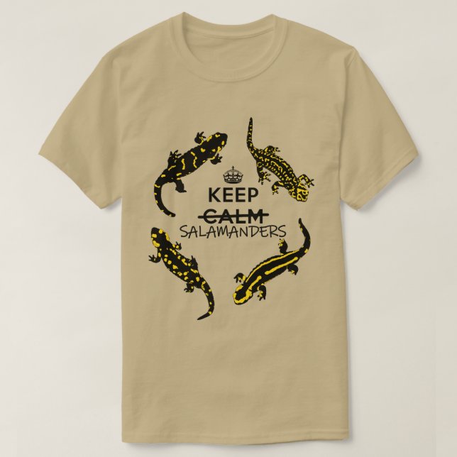 T-shirt Gardez le calme/salamandres (Design devant)