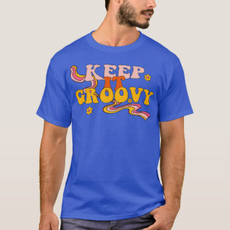T-shirt Gardez-Le Rétro Sourire Floral Visage Santé Mental