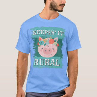T-shirt Gardez-le rural, Porcs Piglets Ferme de mode