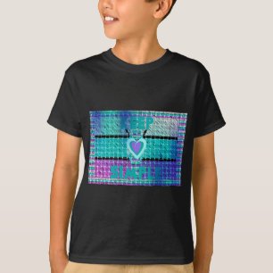T-shirt Gardez-le simple : Cyan Heart & Clarity Art Motif