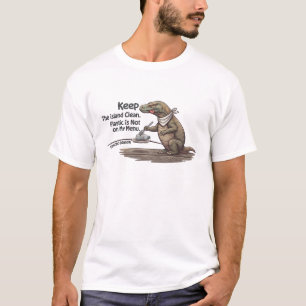 T-shirt Gardez l'île propre Plastique Pas dans mon menu Ko