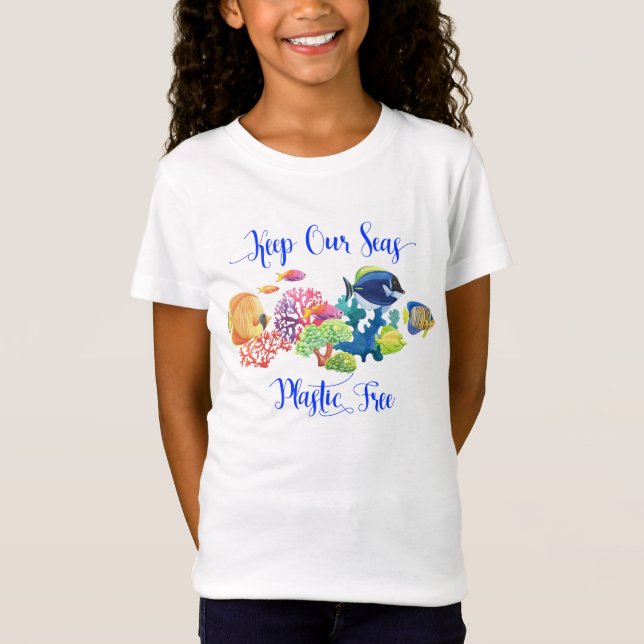 T-Shirt Gardez nos mers Plastique libre Conservation Océan (Devant)