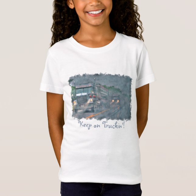 T-Shirt "Gardez sur le camion" Rainstorm et Big Rig Truck (Devant)
