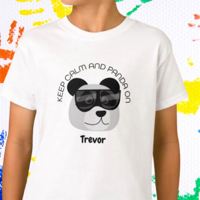 T-shirt Gardez votre calme et le panda allumé (Créateur téléchargé)
