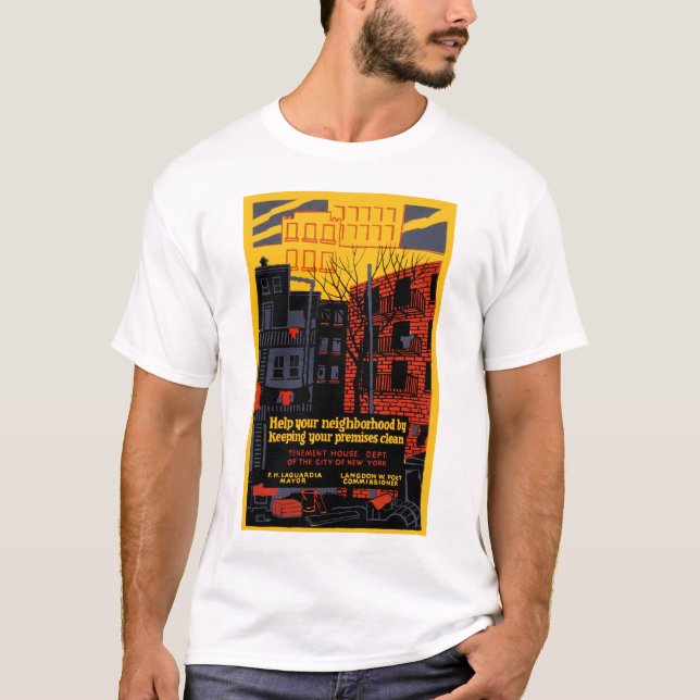 T-shirt Gardez votre quartier propre (Devant)