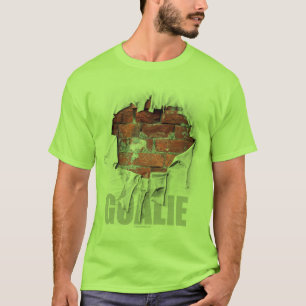 T-shirt Gardien de but déchiré de mur de briques (hockey