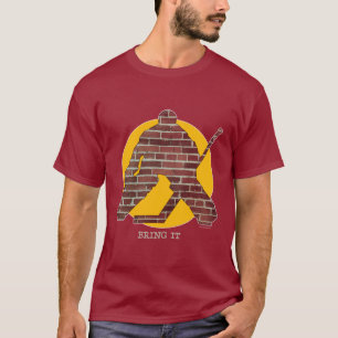 T-shirt Gardien de but d'hockey de mur de briques