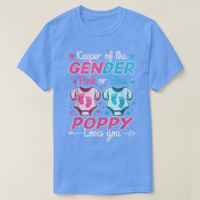 T-shirt Gardien Du Genre Révèle Pink Ou Blue Poppy Loves Y (Design devant)