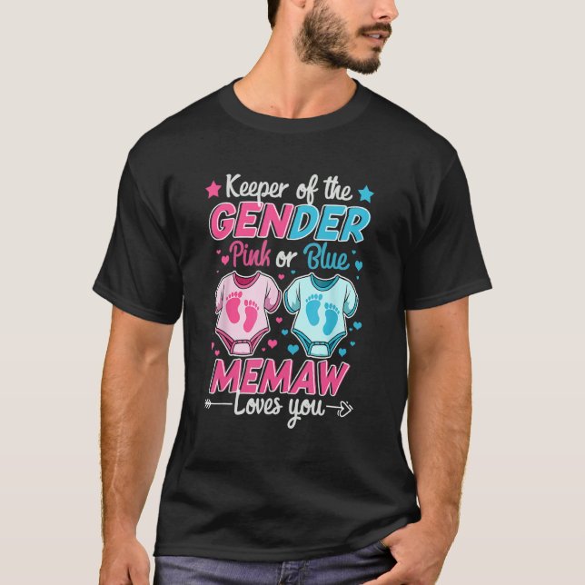 T-shirt Gardien Du Sexe Révèle Rose Ou Bleu Mémo Aimer Y (Devant)