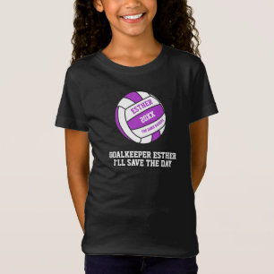 T-Shirt Gardienne de but violette de Netball