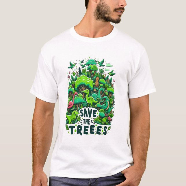 T-shirt Gardiens préhistoriques : Sauvez les arbres (Devant)
