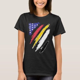 T-shirt Garifuna Patriot Américain Grosse Coeur Drapeaux
