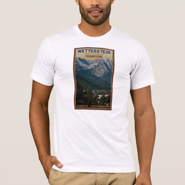 T-shirt Garmisch - Zugspitze au-dessus de ville (Devant)