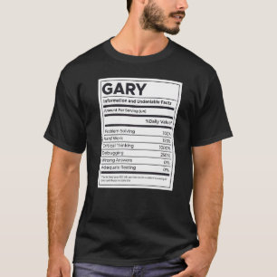 T-shirt Gary Nutrition Information Problème Résoudre Dur D