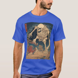 T-shirt Gashadokuro squelette géant Yokai Horreur japonais