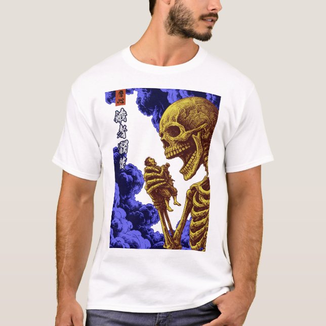 T-shirt Gashadokuro Yokai The Starving Giant Skeleton Myth (Devant)