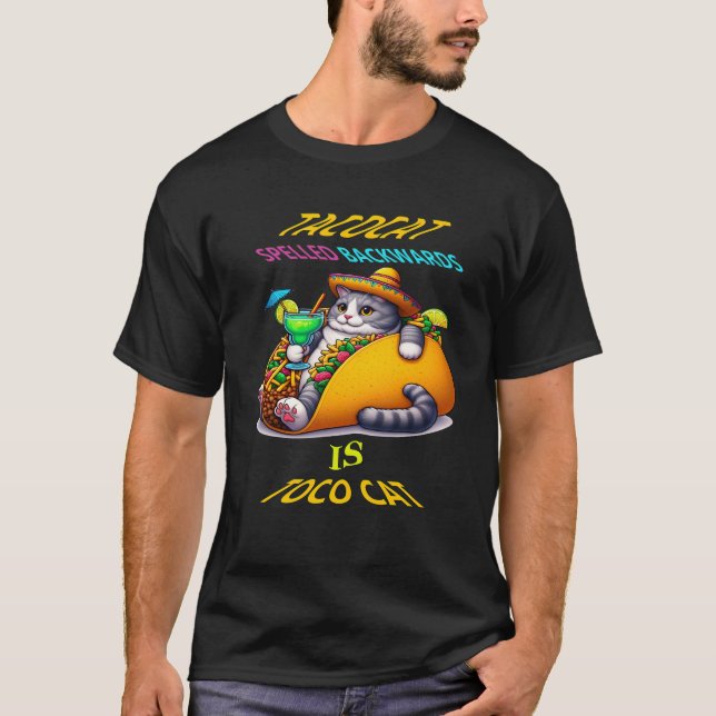 T-shirt Gastronomie à Whiskered : Taco et Sip (Devant)