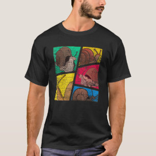 T-shirt Gastropode à la luge d'animal Sluggish Pop Art Sna