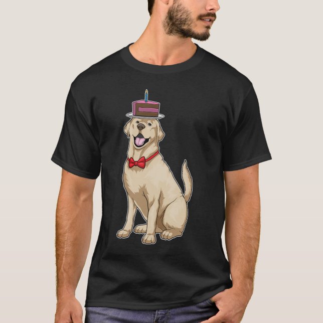 T-shirt Gâteau d'anniversaire du Labrador (Devant)