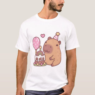 T-shirt Gâteau d'anniversaire et ballon arc-en-ciel de cap