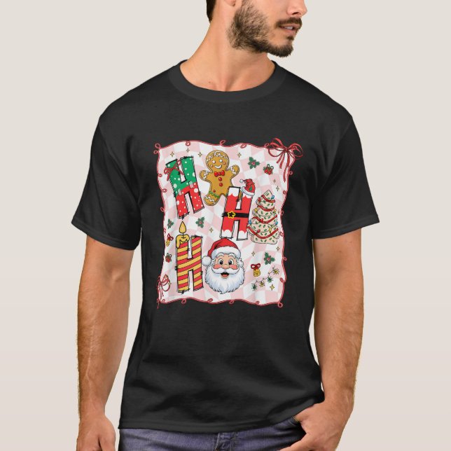T-shirt Gâteau d'arbre pain d'épice Noël Ho Ho Funny Père  (Devant)
