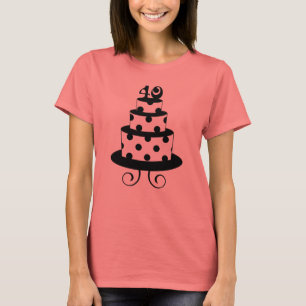 T-shirt Gâteau de 40e anniversaire Polka Dot