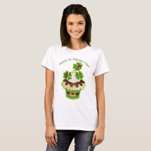 T-shirt Gâteau de la Saint-Patrick avec trèfles et coccine