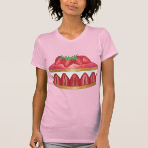 T-shirt Gâteau Fraisier Fraise Rose Chef Pâtissier Françai
