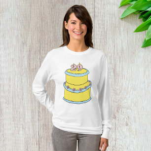 T-shirt Gâteau jaune 29e anniversaire avec roses roses ros