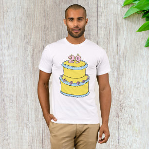 T-shirt Gâteau jaune 29e anniversaire avec roses roses ros