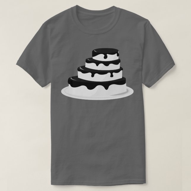 T-shirt Gâteau noir et blanc (Design devant)